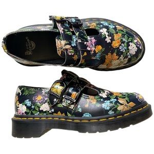 NWOT🌼Dr. Martens 8065 Black Floral Mary Janes